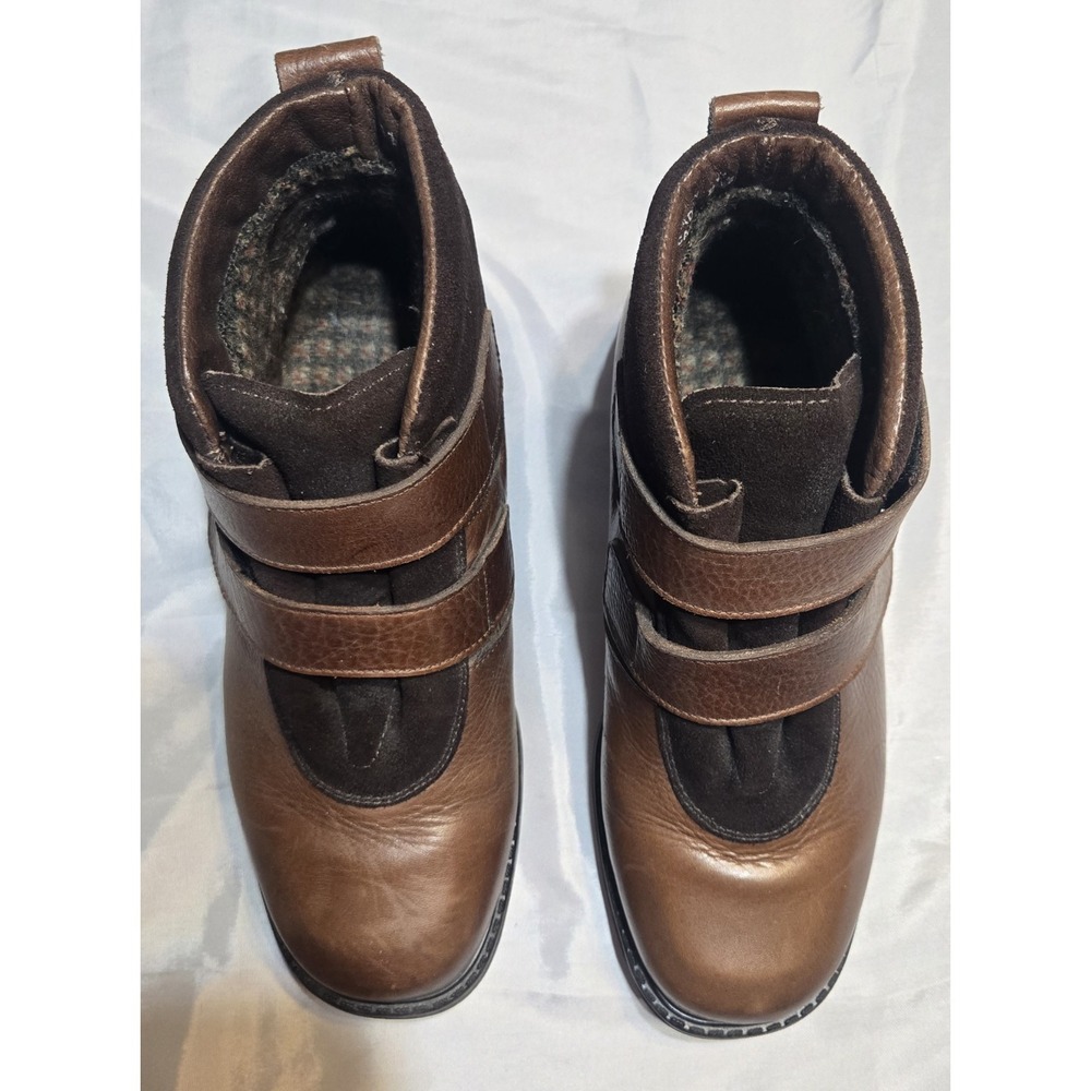 LL Bean Womens Leather Hiking Boots Size 9X Brown Lined Hook Loop Closure - Picture 5 of 9